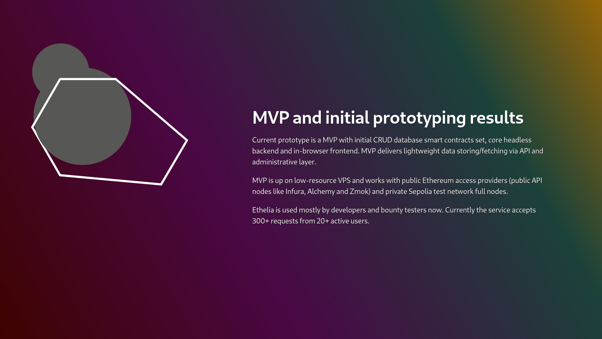 MVP and initial prototyping results